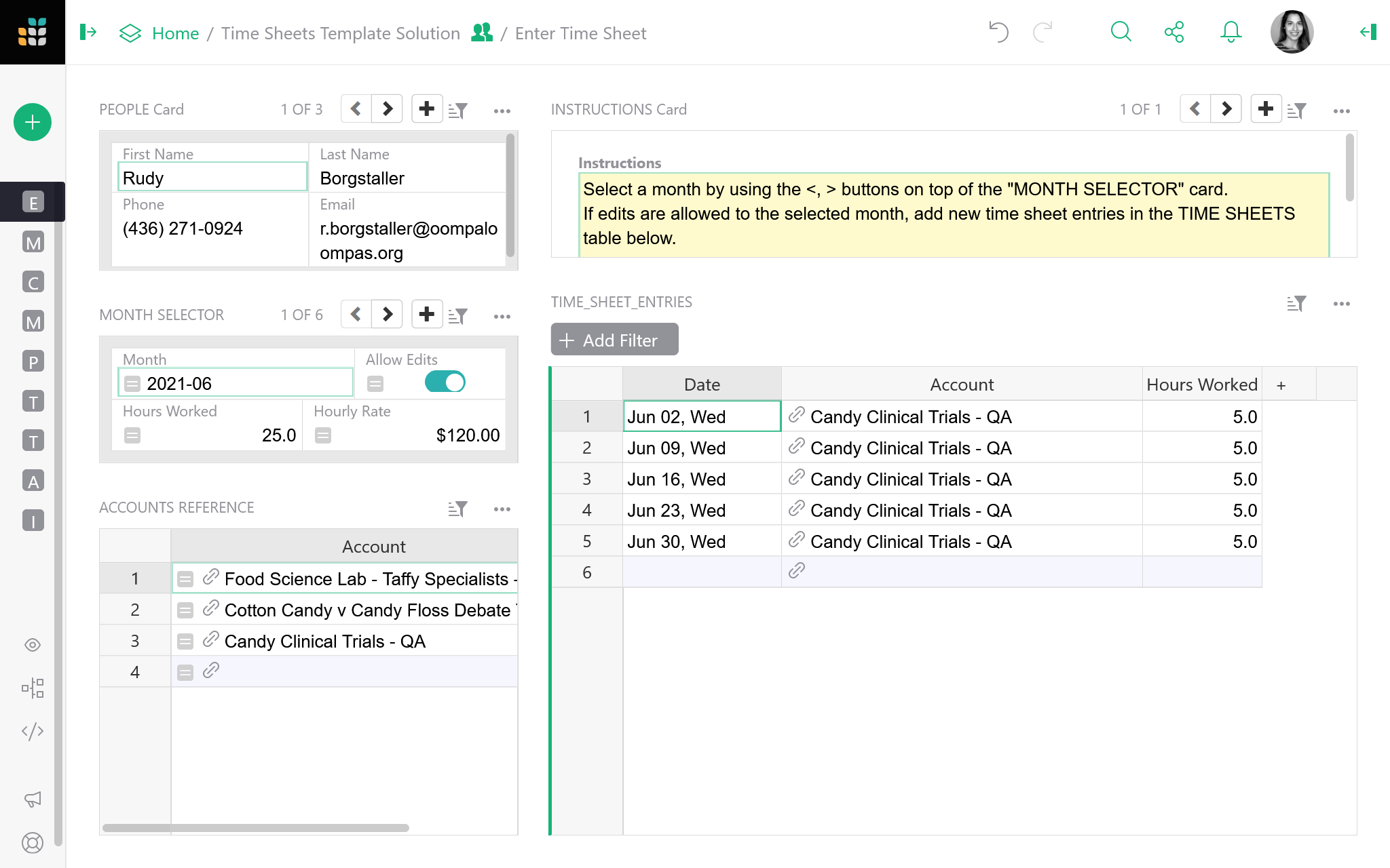 Time Sheets Template